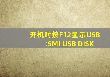 开机时按F12显示USB:SMI USB DISK